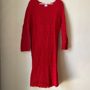 Girls Red knit dress, size 10/12